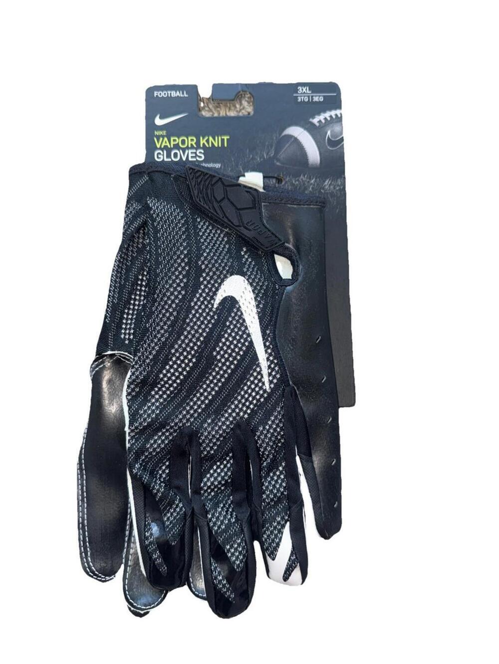 NIKE VAPOR KNIT 3.0 NFL ISSUED RECEIVER FOOTBALL GLOVES, NWT, HYDRA GRIP 3XL